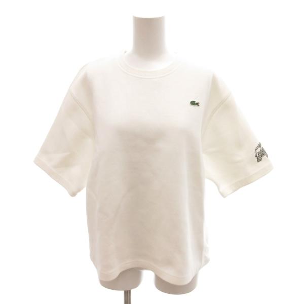 ラコステ LACOSTE Tシャツ 38 白 ホワイト クルーネック 半袖 ロゴパッチ /SJ ■G...
