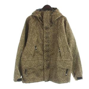 コーチ COACH エイプ 001HJG231904X ジップアップパーカー ジャケット 長袖 フード シグネチャー 総柄 XL ベージュ 茶 /MQ メンズ