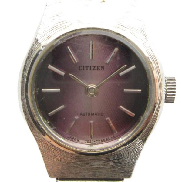 シチズン CITIZEN ジャンク品 4-705041 腕時計 ウォッチ 自動巻き ロゴ シルバー色...