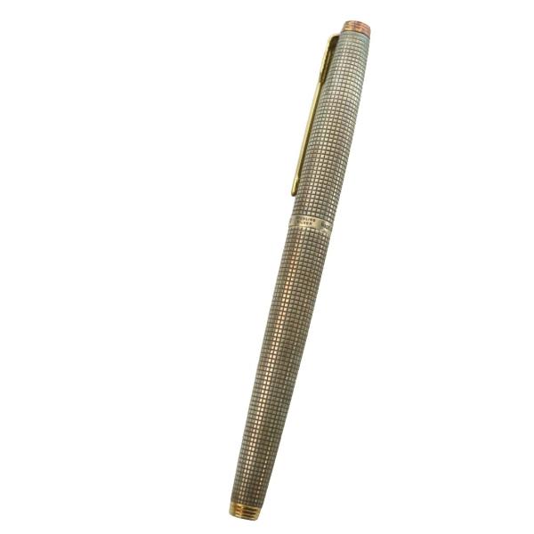 パーカー parker 万年筆 格子柄 ペン先14K sterling silver刻印 マルチカラ...