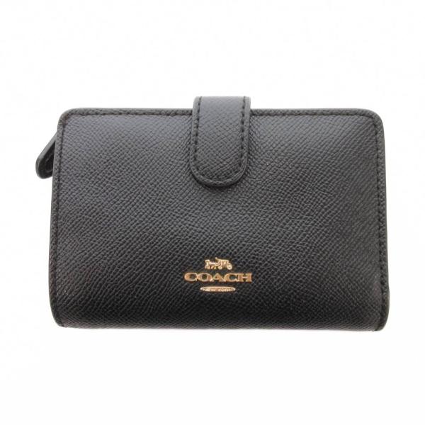 コーチ COACH 二つ折り財布 ウォレット L字ファスナー 黒 ブラック 小銭入れ /SJ ■GY...