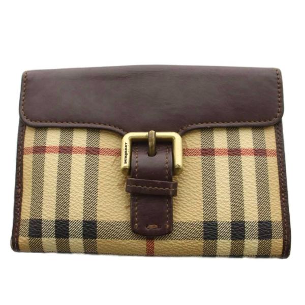 バーバリー BURBERRY ノバチェック 財布 二つ折り 小銭入れ PVCコーティングキャンバス ...