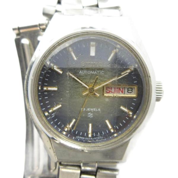 セイコー SEIKO 2206-0410 腕時計 ウォッチ 自動巻き カレンダー付き シルバー色 ■...