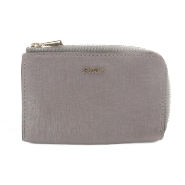 フルラ FURLA 小銭入れ コインケース L字ファスナー PVC ロゴ金具 レザー グレー /SR...