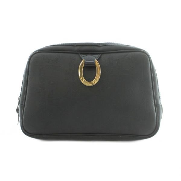 クリスチャンディオール Christian Dior セカンドバッグ PVC 黒 ブラック /MI ...