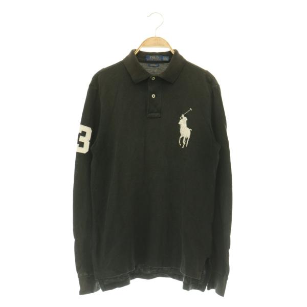ポロ ラルフローレン POLO RALPH LAUREN ポロシャツ 長袖 ビッグポニー S ブラッ...