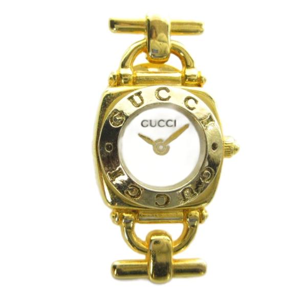 グッチ GUCCI ピンバッチ アクセサリー 時計6400L ホースビット ゴールド色 ■GY11 ...