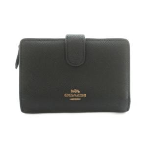 コーチ COACH 財布 二つ折り 小銭入れ レザー 黒 ブラック /MI ■GY18 レディース