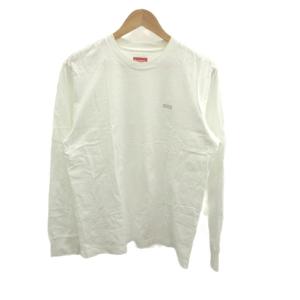 シュプリーム SUPREME Small Box Logo 長袖Tシャツ ロンT S 白 ホワイト 無地 クルーネック カットソー ロゴプリント トップス /YU