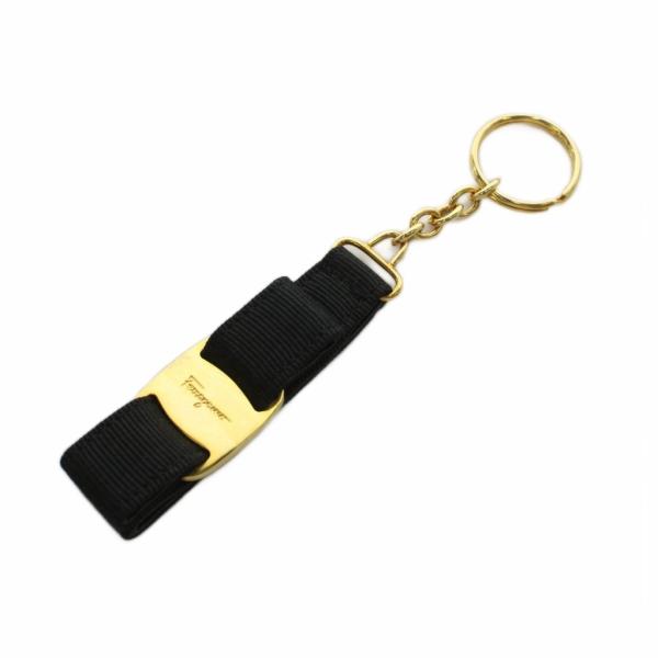 サルヴァトーレフェラガモ Salvatore Ferragamo ヴァラ キーホルダー チャーム 黒...