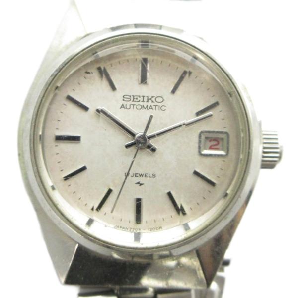 セイコー SEIKO 2205-0670 腕時計 手巻き ウォッチ カレンダー付き シルバー色 ■G...