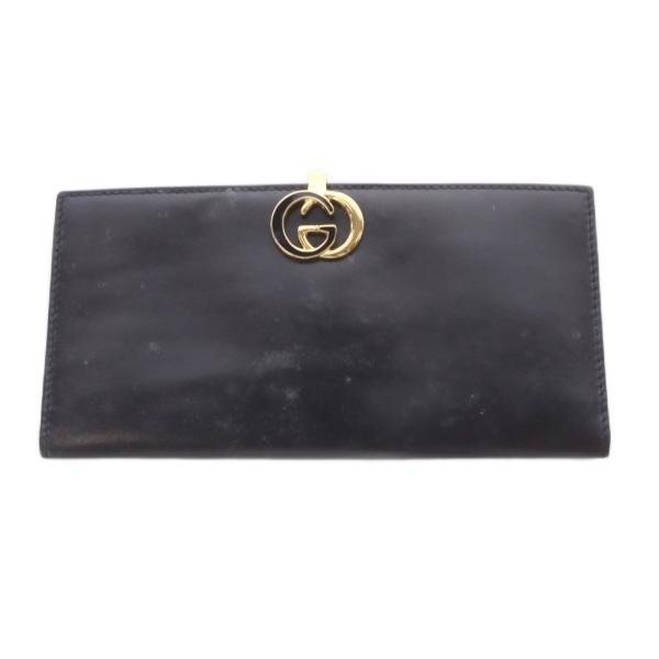 グッチ GUCCI 長財布 小銭入れなし 黒 ブラック 035・001・0285 /SR ■GY11...