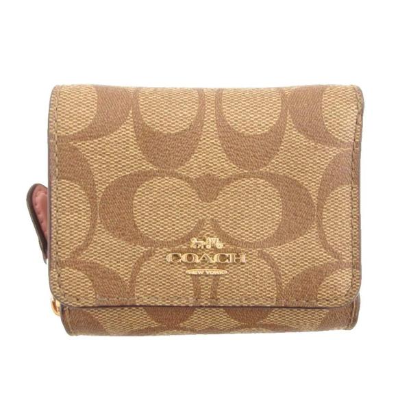 コーチ COACH 41302  三つ折り 財布 ウォレット 小銭入れあり シグネチャー柄 ベージュ...