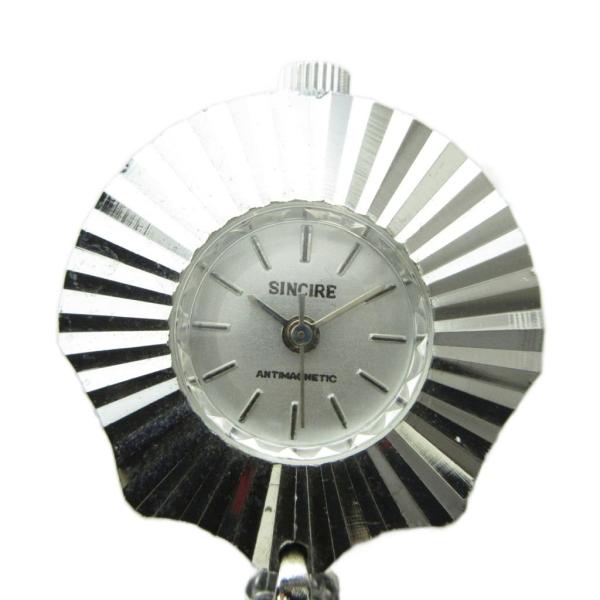 シンシア SINCIRE ANTIMAGNETIC ペンダントウォッチ 手巻き 時計 シルバー色 ■...