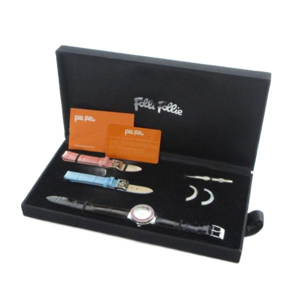フォリフォリ Folli Follie 腕時計 ウォッチ クォーツ レザーベルト カレンダー付き シ...