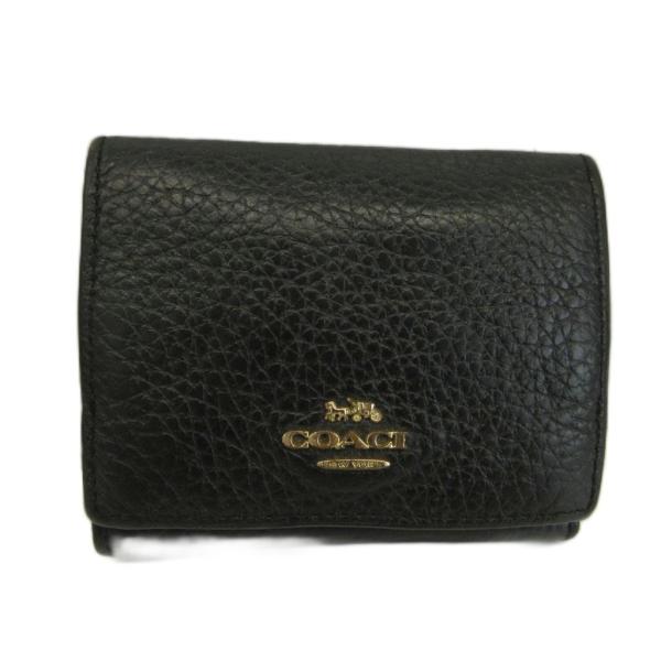 コーチ COACH オリガミ スモール トライフォールド ウォレット 財布 三つ折り ペブルドレザー...