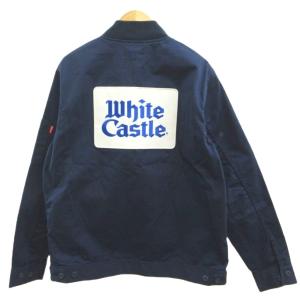 シュプリーム SUPREME ホワイトキャッスル White Castle ワークジャケット 上着 S 紺 ネイビー 長袖 ロゴ ワッペン 刺繍 /YU ■GY18