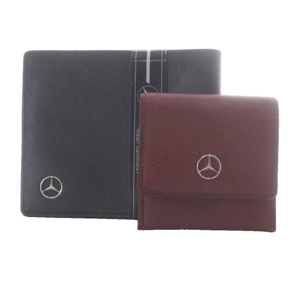 メルセデス ベンツ Mercedes-Benz 二つ折り財布 小銭入れなし コインケース 2点セット...