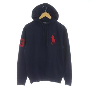 ラルフローレン スウェットパーカー 長袖 プルオーバー ビッグポニー 刺しゅう ナンバリング 裏起毛 S 紺 ネイビー /MY ■GY09 メンズ