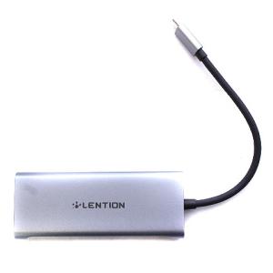 レンション LENTION 6in1 USB Type-C ハブ マルチポートアダプター 水色 ライ...