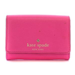 ケイトスペード KATE SPADE 財布 コインケース カードケース キーリング付き レザー ビビットピンク オレンジ /KW ■GY11 レディース