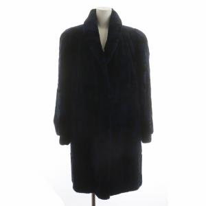 SAGAMINK サガミンク 高級毛皮ファー ミドルコート 黒 逆毛