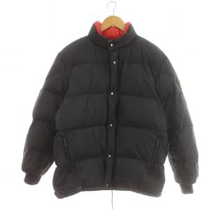 モンクレール MONCLER ski wear スキーウェア 80S ヴィンテージ アシックス製 ダウンジャケット ジップアップ アウター ワッペン 紺｜vectorpremium