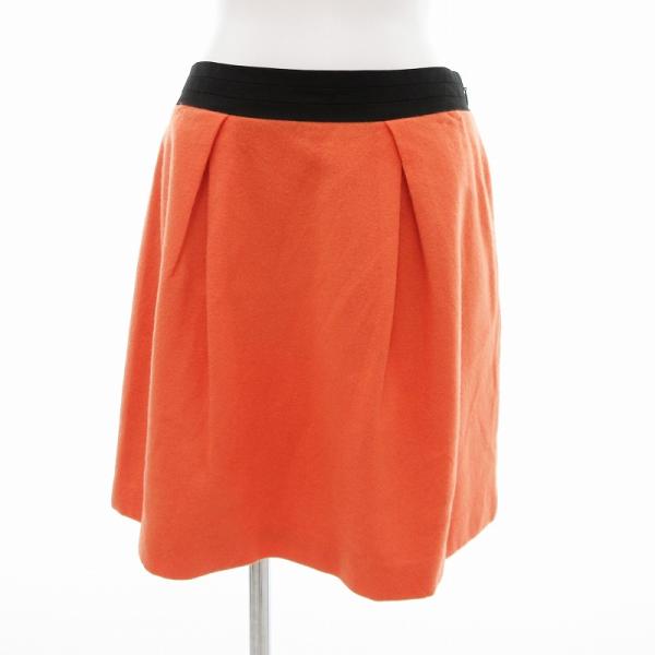 インディヴィ INDIVI ミニスカート ウール ナイロン混 38 オレンジ /JS レディース