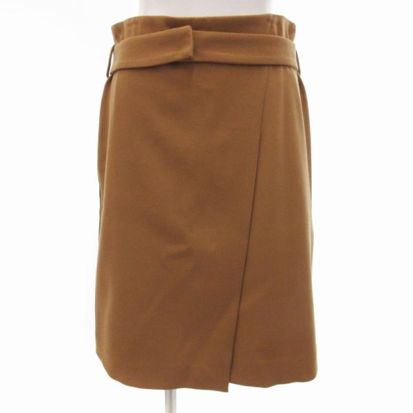 アナカ Unaca スカート ひざ丈 ベルト付 スリット 36 茶 /JS レディース