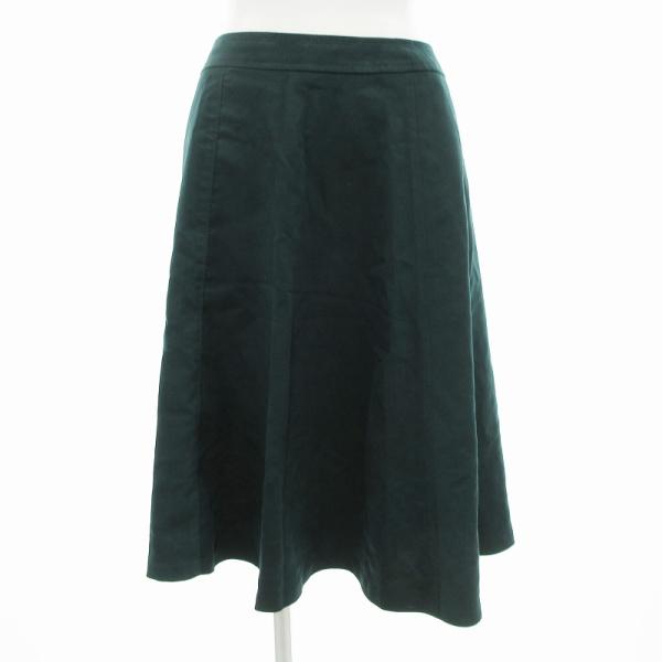 インディヴィ INDIVI フレアスカート ひざ丈 フェイクスエード 36 緑 /JS レディース