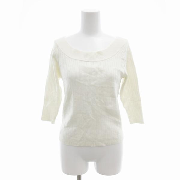 アプワイザーリッシェ Apuweiser-riche リブニット カットソー ボートネック 七分袖 ...