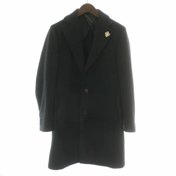 ラルディーニ LARDINI チェスターコート ロング メルトン ウール ブートニエール フラワー ...