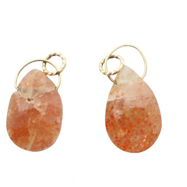 アガット agete チャームのみ トップ ストーン K10 サンストーン 赤 レッド ■GY19 ...