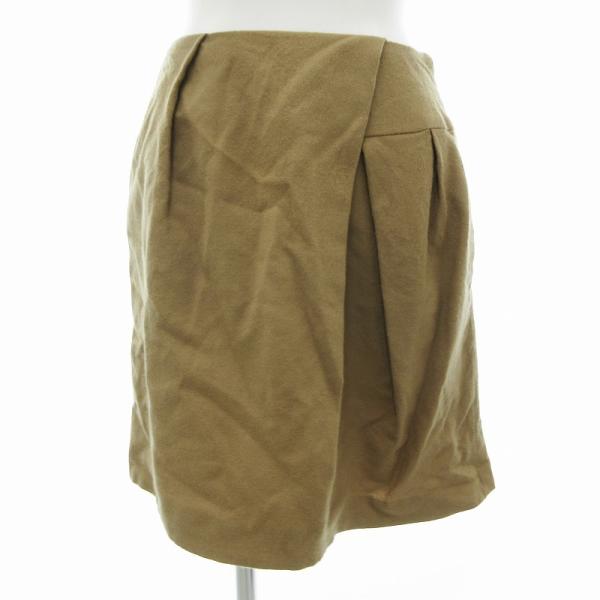 ロペ ROPE ミニスカート タイト タック ウール 36 茶 ブラウン /JS ■GY39 レディ...