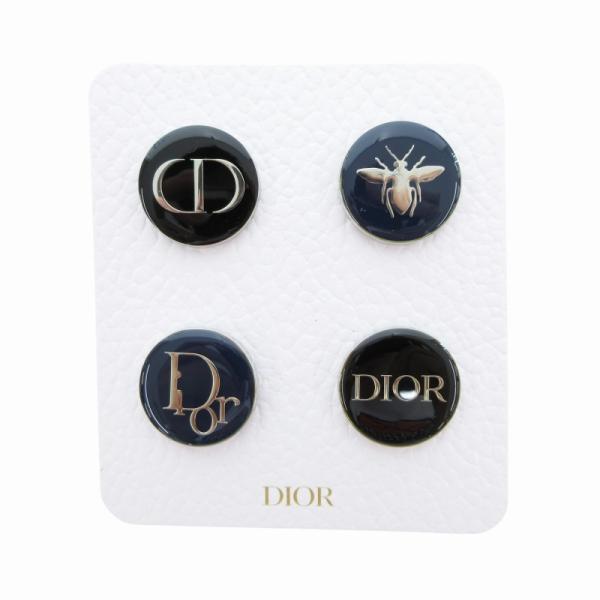 ディオール Dior 美品 4点セット ピンバッジ アクセサリー ロゴ 黒 紺 ブラック ネイビー ...
