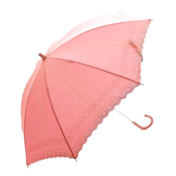 セリーヌ CELINE 長傘 雨傘 日傘 コンパクトサイズ レース メタルパーツ ロゴ 刺繍 ピンク...