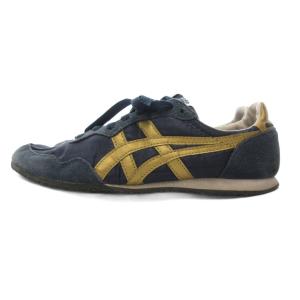 オニツカタイガー Onitsuka Tiger スニーカー シューズ ローカット 23.5cm 紺 ネイビー 黄 イエロー /AE レディース