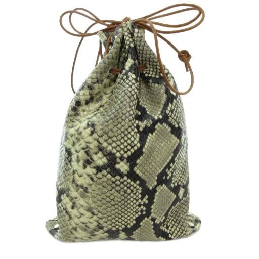 ヴュレ Beaure 美品 巾着バッグ ベージュ パイソン柄  /AE レディース