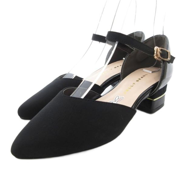 ジェリービーンズ JELLY BEANS セパレートパンプス エナメル 21.5cm 黒 ブラック ...