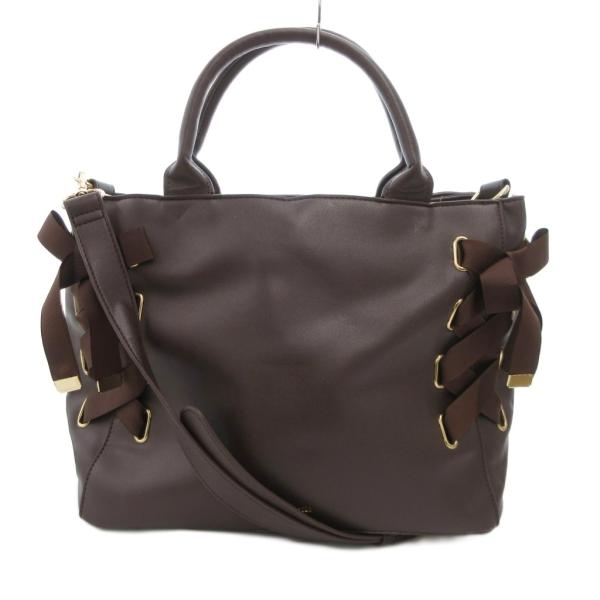 M PETIT ハンドバッグ ショルダー 2WAY 茶 ブラウン /JS レディース