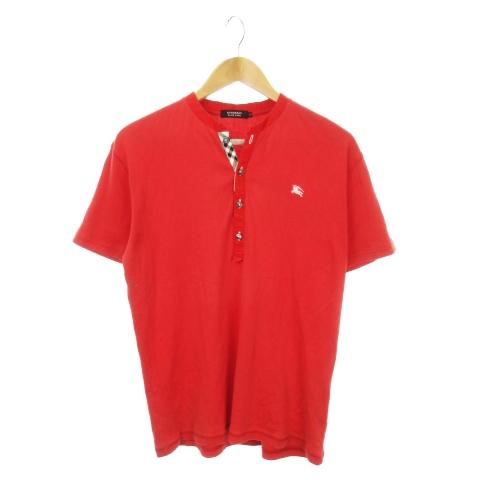 バーバリーブラックレーベル BURBERRY BLACK LABEL カットソー ヘンリーネック 半...