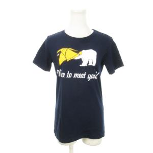 ザノースフェイス THE NORTH FACE Tシャツ カットソー ラウンドネック 丸首 半袖 プリント クマ テント ロゴ アウトドア M 紺 ネイビー /MN