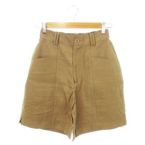 未使用品 ジーナシス JEANASIS ショートパンツ ハーフ サイドスリット 切替 F 茶 ブラウ...
