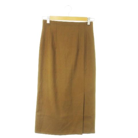 エニュー ENEU ロングスカート タイト ストレッチ スリット 産後ママ F 茶 ブラウン /AO...