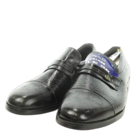 マリオGS Mario GS ビジネスシューズ ローファー ラウンドトゥ フェイクレザー ロゴ 軽量...