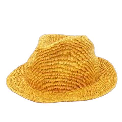 ルーベン RUBEN ストローハット 麦わら帽子 中折れ帽 帽子 ハット 黄 イエロー /MN13 ...