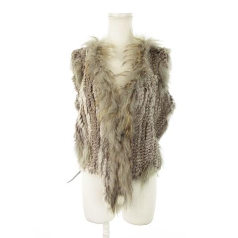 ザ ファースト THE FIRST BLUE BLOOD ファーベスト 毛皮 ラビット ラクーン フ...