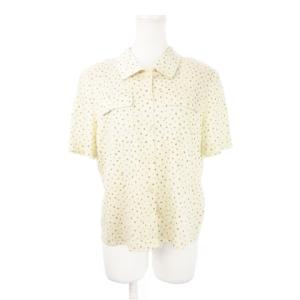 レリアン Leilian 半袖シャツ リネン混 麻 ストレッチ ドット 総柄 11 ベージュ /AH13 レディース