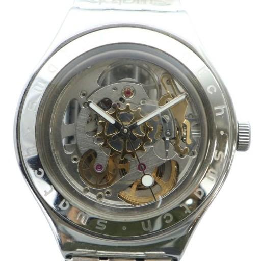 スウォッチ SWATCH アイロニー IRONY 腕時計 ウォッチ 自動巻き スケルトン ロゴ シル...