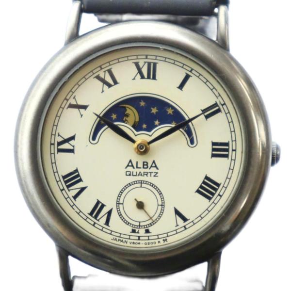 セイコー SEIKO ジャンク品 アルバ ALBA 腕時計 ウォッチ クォーツ ムーンフェイズ スモ...